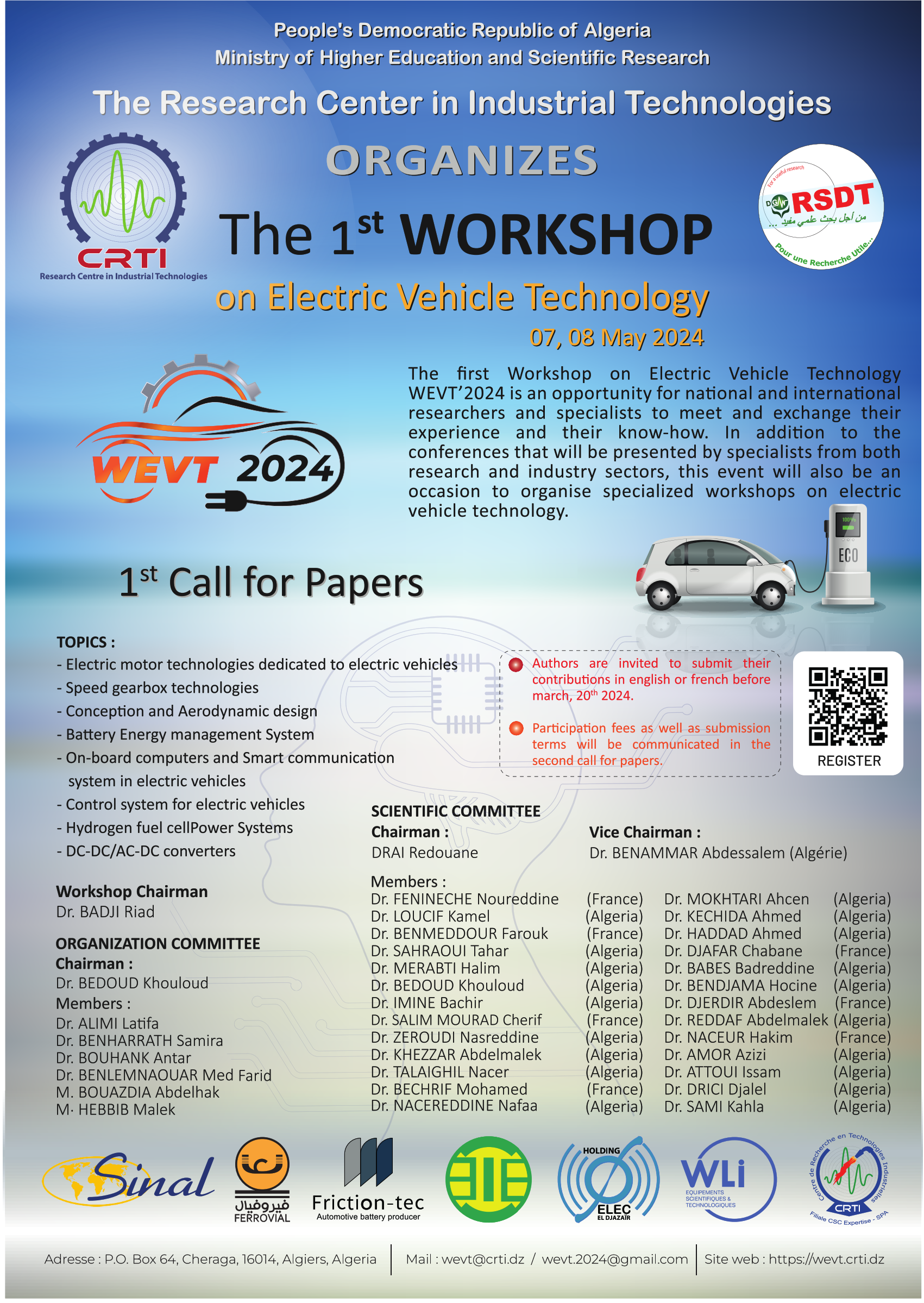 The 1st workshop On Electric Vehicle Technology